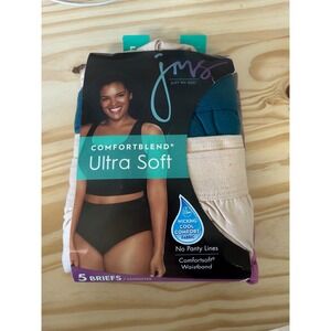 Just My Size Womens 5 Pack ComfortBlend Ultra Soft Briefs Size 13 1410C5 Multi